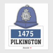 Polizeihelm mit Name- und Nummernaufkleber Aufkleber (Blatt)