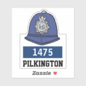 Polizeihelm mit Name- und Nummernaufkleber Aufkleber (Blatt)