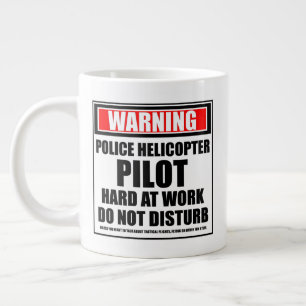Polizeihubschrauber-Pilot hart am Arbeitsplatz Jumbo-Tasse