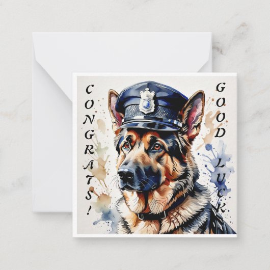 Polizeihund Abschluss Notecard Mitteilungskarte (Vorderseite)