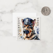 Polizeihund Abschluss Notecard Mitteilungskarte (Vorderseite/Rückseite Beispiel)