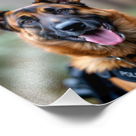 Polizeihund Fotodruck (Ecke)