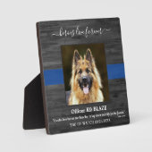 Polizeihund-Gedenkstätte K9 Offizier Helden leben Fotoplatte (Vorderseite)