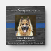 Polizeihund-Memorial K9-Offizier in der Erinnerung Fotoplatte (Vorderseite)