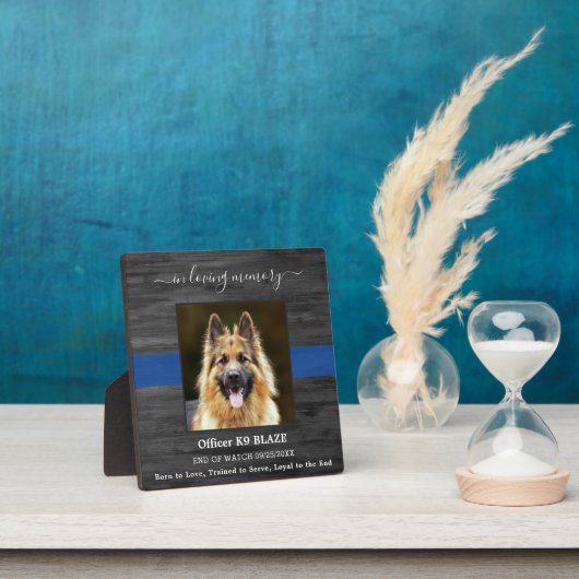 Polizeihund-Memorial K9-Offizier in der Erinnerung Fotoplatte (InSitu)
