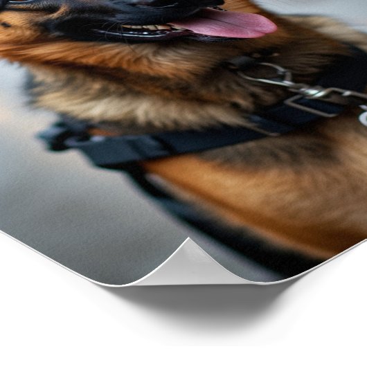 Polizeihund Poster (Ecke)