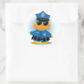 Polizeihund Runder Aufkleber (Tasche)