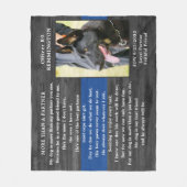 Polizeihundegedächtnis gefallener Offizier Polizei Fleecedecke (Vorderseite)