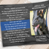 Polizeihundegedächtnis gefallener Offizier Polizei Fleecedecke