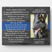 Polizeihundegedächtnis gefallener Offizier Polizei Fotoplatte (Vorderseite)