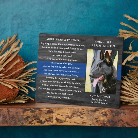 Polizeihundegedächtnis gefallener Offizier Polizei Fotoplatte (Seite)