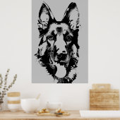 Polizeihundekopf, deutscher Hirte Poster (Küche)