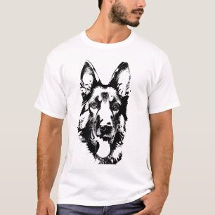 Polizeihundekopf, deutscher Hirte T-Shirt