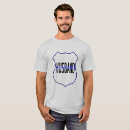 Polizeihusband Schild dünne blaue Linie Männer T - T-Shirt