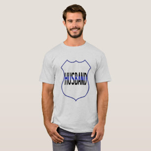 Polizeihusband Schild dünne blaue Linie Männer T - T-Shirt