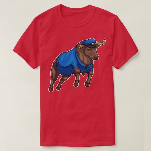 Polizeihut des Bull-Polizisten T-Shirt (Design vorne)