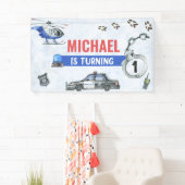 Polizeijunge 1. Geburtstag Party Banner (Insitu)