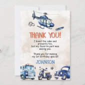 Polizeijunge 1. Geburtstag Party Dankeskarte (Vorderseite)