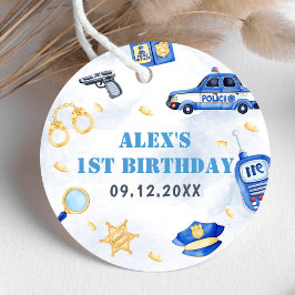 Polizeijunge 1. Geburtstag Party Geschenkanhänger