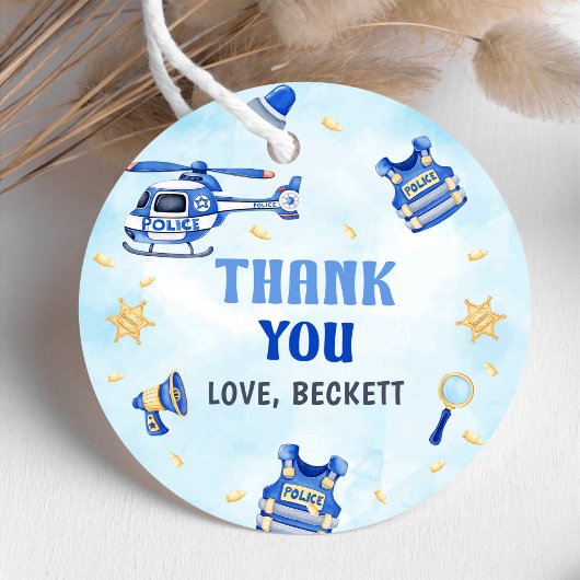 Polizeijunge 1. Geburtstag Party Geschenkanhänger