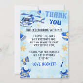 Polizeijunge Geburtstagsparty Danke Karte (Vorderseite)