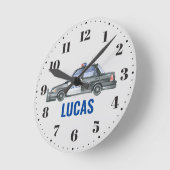 Polizeijunge Kinderzimmer Decke im Zimmer Rundscha Runde Wanduhr (Winkel)