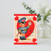 Polizeijunge Valentin der 1930er Jahre Feiertagspostkarte (Stehend Vorderseite)