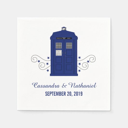 Polizeikasten Hochzeitspapier Napkins v3 Serviette (Vorderseite)