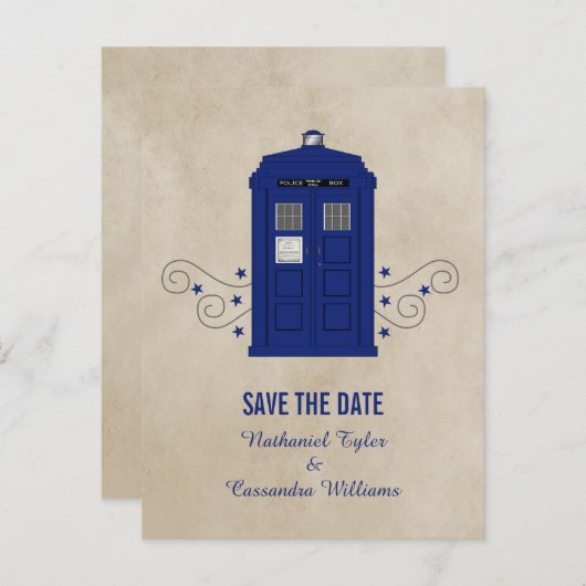 Polizeikasten Save the Date Postkarte v6 (Vorne/Hinten)