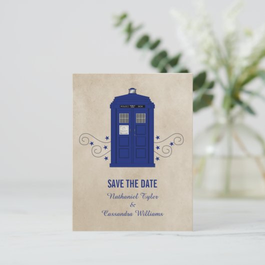 Polizeikasten Save the Date Postkarte v6 (Stehend Vorderseite)