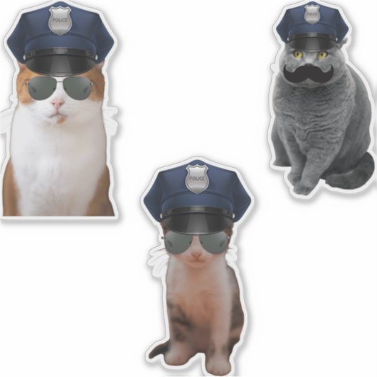 Polizeikatze Aufkleber (Vorderseite)