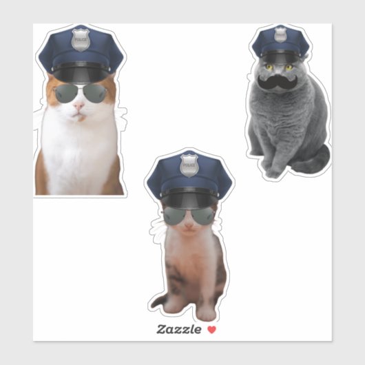 Polizeikatze Aufkleber (Blatt)