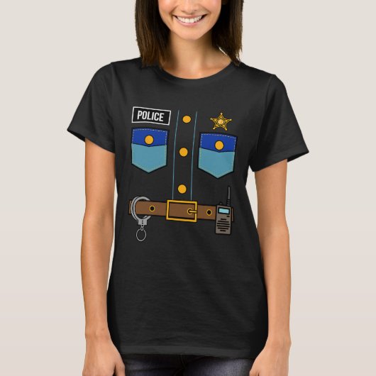 Polizeikleidung Cool leicht Halloween-Geschenk T-Shirt (Vorderseite)