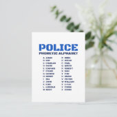Polizeikommunikationstool - A bis Z Alphabet Postkarte (Stehend Vorderseite)