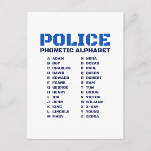 Polizeikommunikationstool - A bis Z Alphabet Postkarte