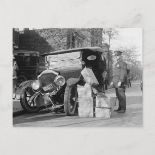 Polizeikorps-Bootleggers-Auto, 1922 Postkarte