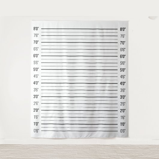 Polizeikriminelle Mugshot - weißer Hintergrund Wandteppich (Vorderseite)