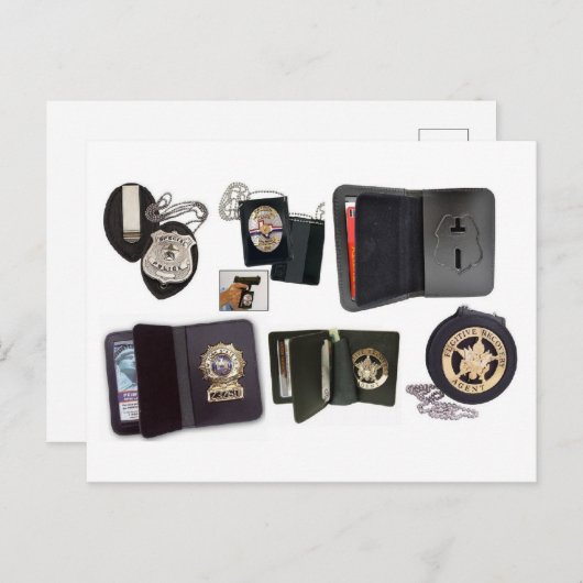 Polizeileder-Abzeichen Postkarte (Vorne/Hinten)