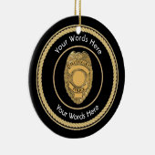 Polizeileutnant Abzeichen Custom Universell Keramik Ornament (Rechts)