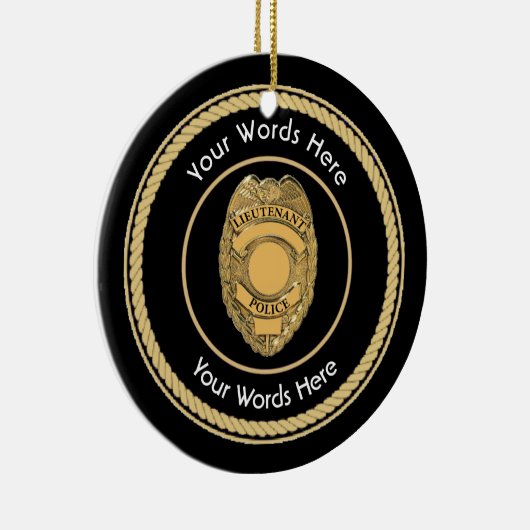 Polizeileutnant Abzeichen Custom Universell Keramik Ornament (Rechts)