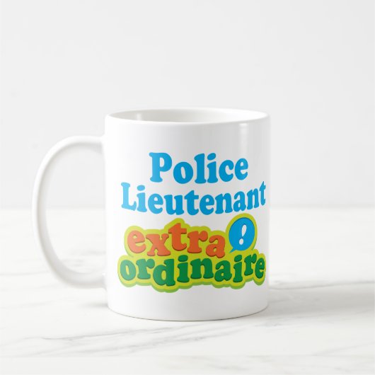 Polizeileutnant-Extraordinaire Geschenk-Idee Kaffeetasse (Links)