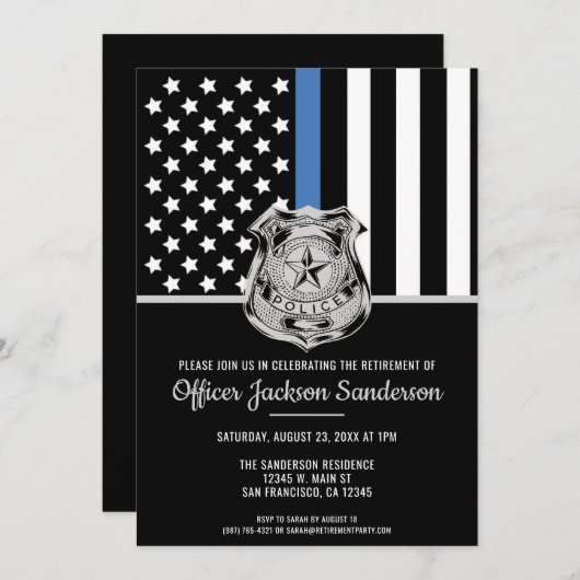 Polizeiliche Altersversorgung - Blaue Linie - Durc Einladung (Vorne/Hinten)