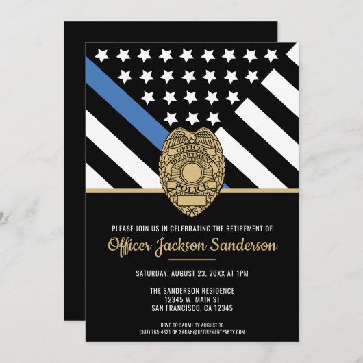 Polizeiliche Altersversorgung - Blaue Linie - Durc Einladung (Vorne/Hinten)