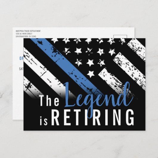 Polizeiliche Altersversorgung - Blaue Linie - Durc Einladungspostkarte (Vorne/Hinten)