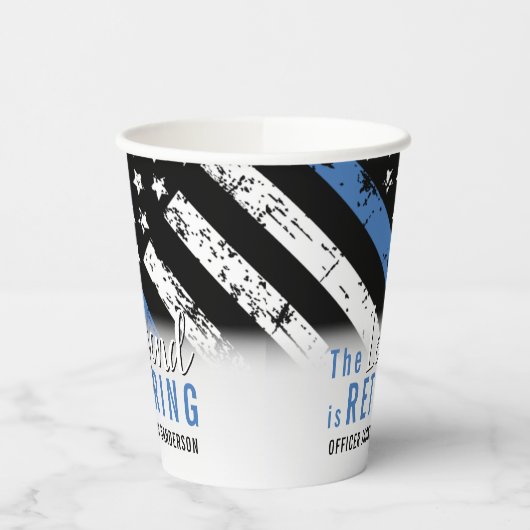 Polizeiliche Altersversorgung - Blaue Linie - Durc Pappbecher (Links)