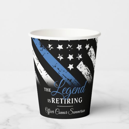 Polizeiliche Altersversorgung - Blaue Linie - Durc Pappbecher (Rückseite)