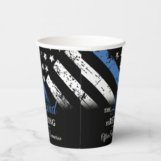 Polizeiliche Altersversorgung - Blaue Linie - Durc Pappbecher (Rechts)