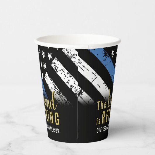 Polizeiliche Altersversorgung - Blaue Linie - Durc Pappbecher (Rechts)