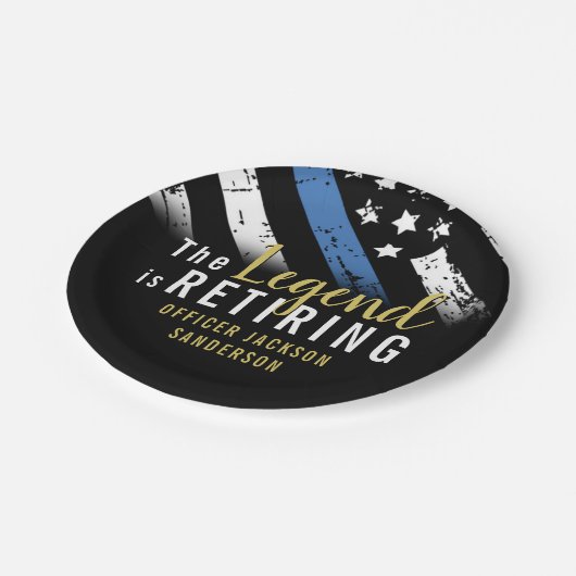 Polizeiliche Altersversorgung - Blaue Linie - Durc Pappteller (Schrägansicht)