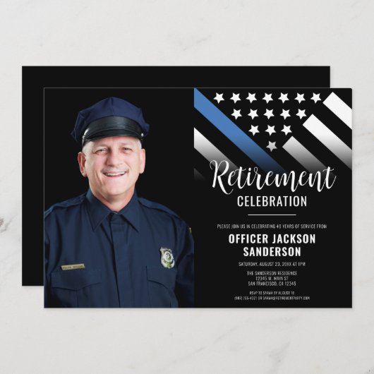 Polizeiliche Altersversorgung - Blue Line Law Enfo Einladung (Vorne/Hinten)